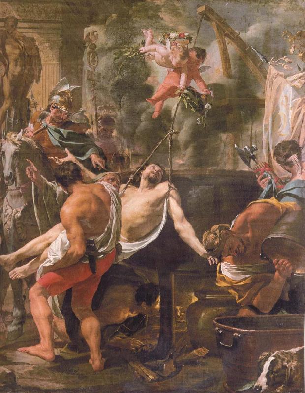 Brun, Charles Le The Martyrdom of st john the evangelist at the porta Latina France oil painting art